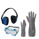 保护眼镜; 安全帽,面罩; 耳套,耳塞; 口罩,面罩; 手套; 工作服; 工作鞋; 安全带 